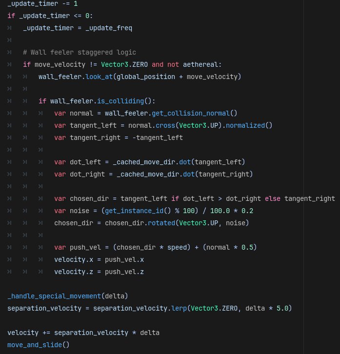 Code snippet of the code that only runs every (x) amount of frames.
