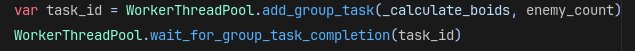 Code snippet of assigning a the calculate separation task to another thread.